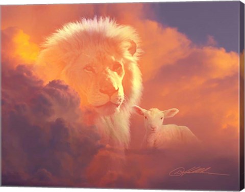 Framed Lion And Lamb Print