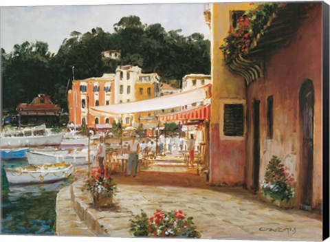 Framed Morning Stroll - Portofino Print