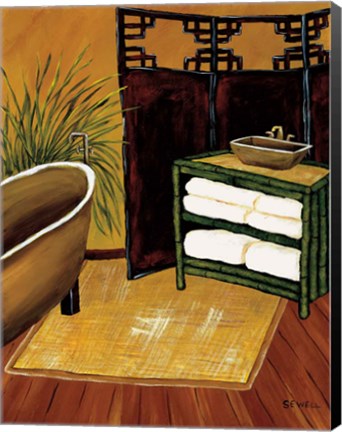 Framed Bamboo Bath Print