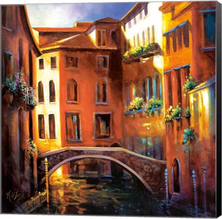 Framed Sunset in Venice Print