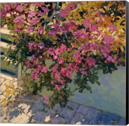 Framed Steps and Summer Flowers Print