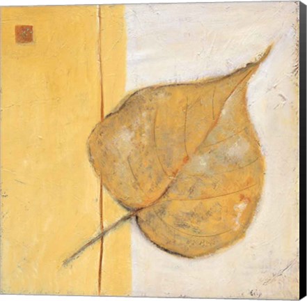 Framed Leaf Impression - Ochre Print