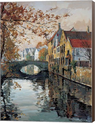 Framed Brugge Reflections Print