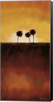 Framed Sunset Palms I Print