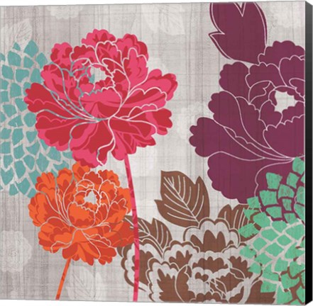 Framed Peony Patterns I Print