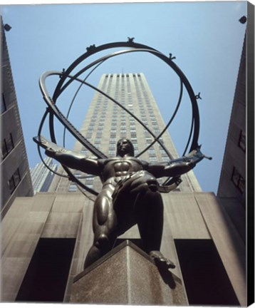 Framed Atlas Statue Rockefeller Center, NYC Print