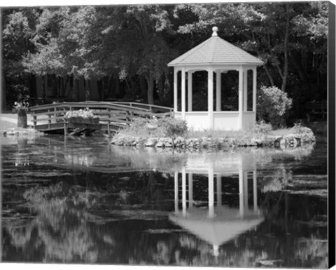 Framed Gazebo Reflected In Pond Seaville NJ Print