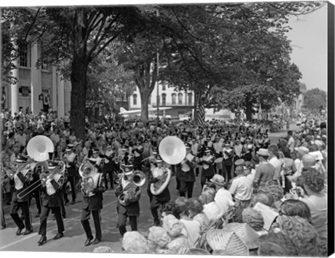 Framed Fourth Of July Main Street Parade With Marching Band Print