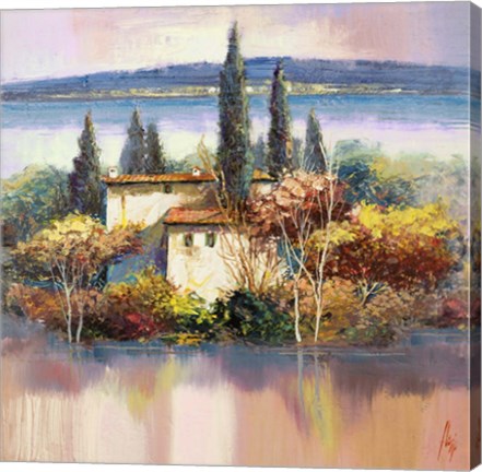 Framed Case sul Lago Print