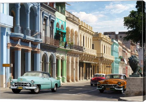 Framed Avenida in Havana, Cuba Print