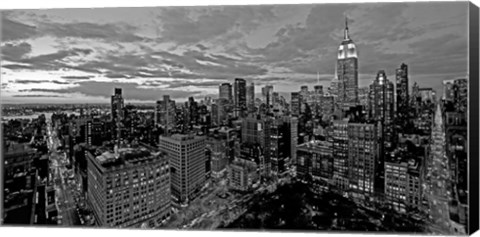 Framed Chelsea and Midtown Manhattan (BW detail) Print