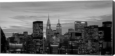 Framed Midtown Manhattan BW Print