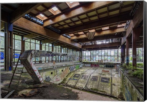 Framed Abandoned Resort Pool, Upstate NY Print