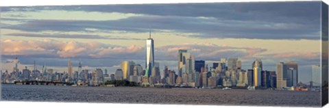 Framed Manhattan with Statue of Liberty and One WTC Print