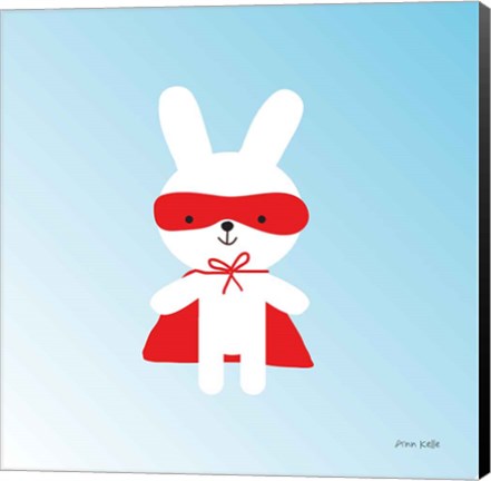 Framed Rabbit Super Hero Print