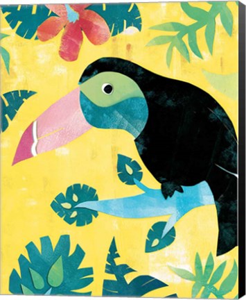 Framed Jungle Jive I Toucan Yellow Print