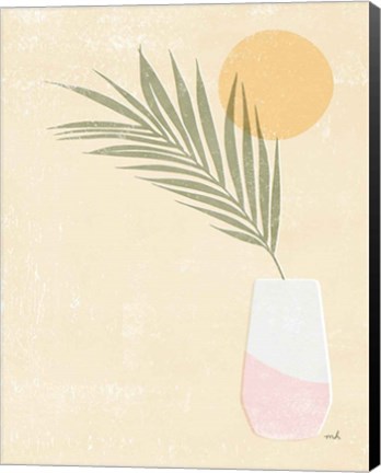 Framed Sun Palm II Blush Print