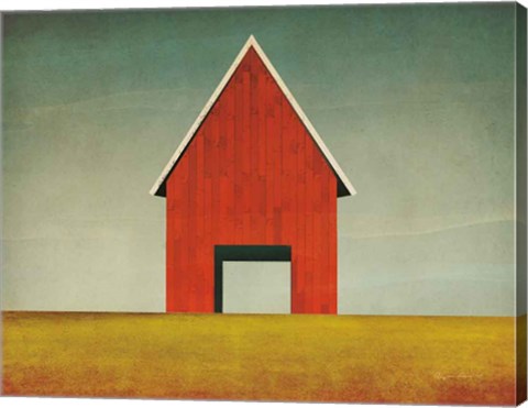 Framed Red Barn Summer Print