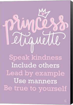 Framed Princess Etiquette Print