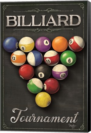 Framed Billiards Tournament Print