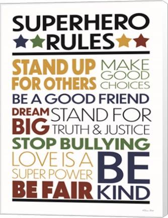 Framed Superhero Rules Print