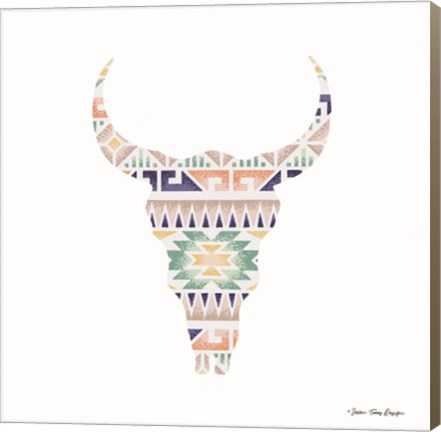 Framed Aztec Cow Head Print