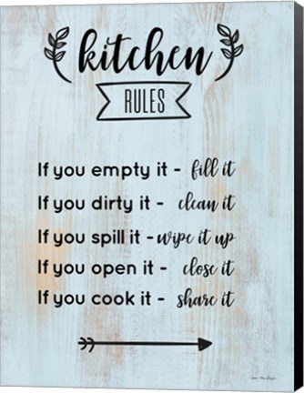 Framed Kitchen Rules Print