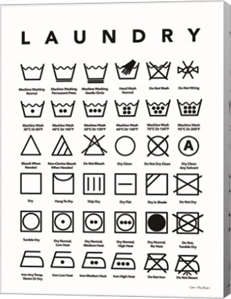 Framed Laundry Symbols Print