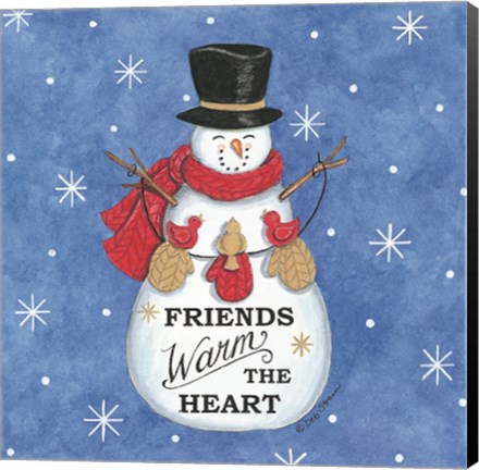 Framed Friends Snowman Print