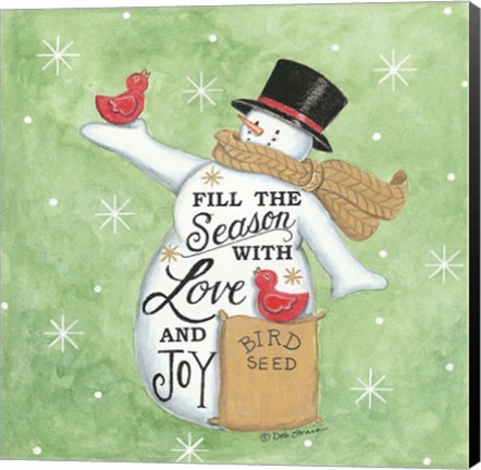 Framed Fill the Season Snowman Print