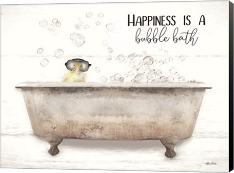 Framed Happiness Bubble Bath Print