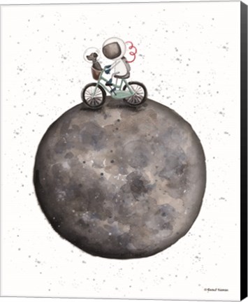 Framed Bike on Moon Print