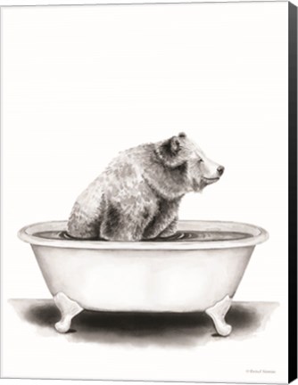 Framed Bear in Tub Print