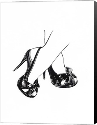 Framed Black Heels II Print