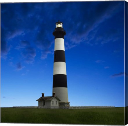 Framed Lighthouse at Night III Print