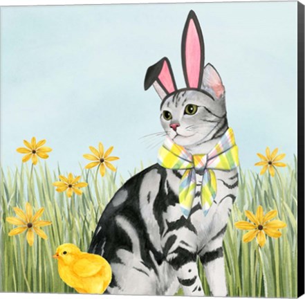 Framed Easter Cats III Print