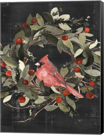 Framed Christmas Cardinal I Print