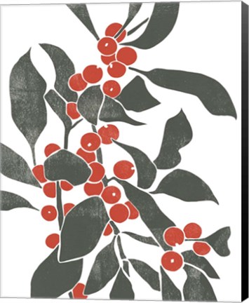 Framed Colorblock Berry Branch IV Print