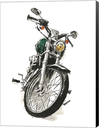 Framed Motorcycles in Ink I Print