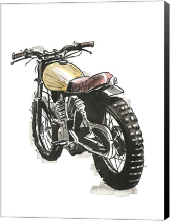 Framed Motorcycles in Ink III Print