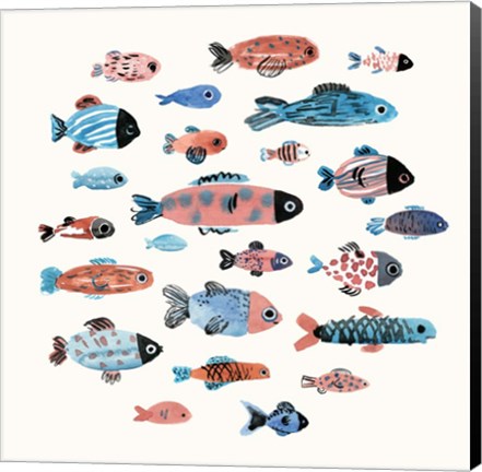 Framed Fish School II Print
