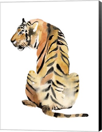 Framed Sitting Tiger II Print