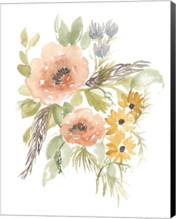 Framed Late Summer Flowers I Print
