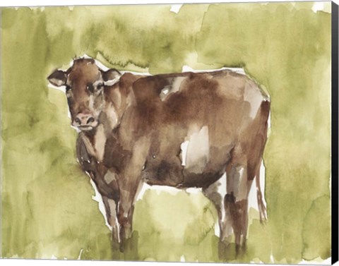 Framed Cow in the Field II Print