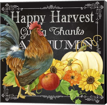 Framed Harvest Greetings III Print