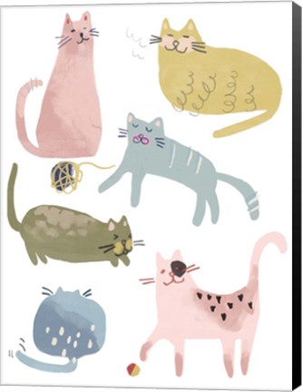 Framed Cat Squad I Print