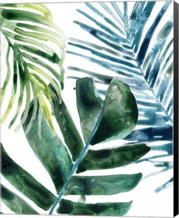 Framed Tropical Leaf Medley I Print