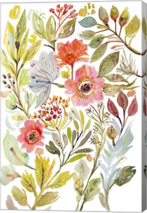 Framed Happy Flowers IV Print