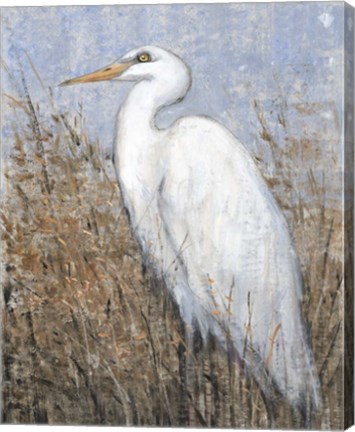 Framed White Heron II Print