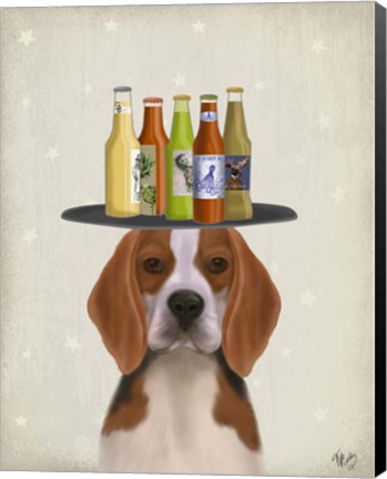 Framed Beagle Beer Lover Print